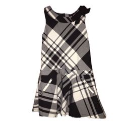 H&M Girl’s Plaid Dress size 5-6Y Black & White