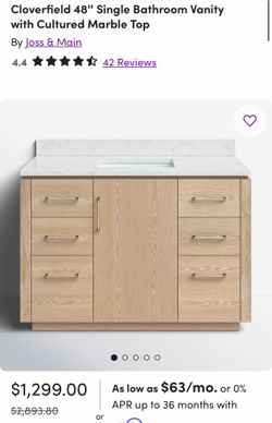 Cloverfield 48'' Single Bathroom Vanity with Cultured Marble Top