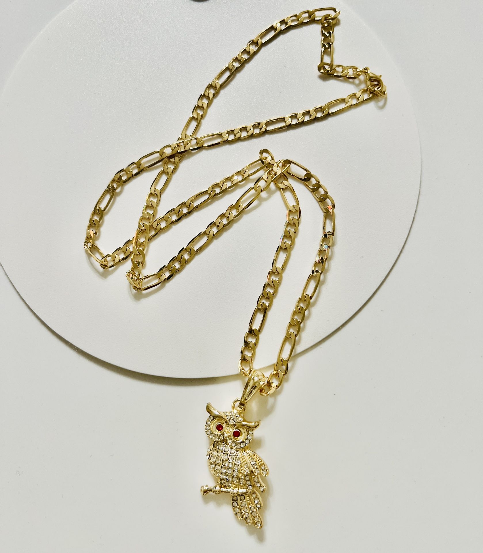 Necklace Owl Gold Plated 26 Inches