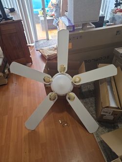 FREE White Ceiling Fan with Light!!  Works great!