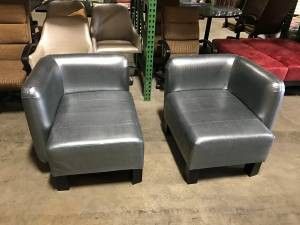 Hotel style lobby chair and ottoman