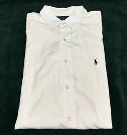 Polo Ralph Lauren Collared Button Down Shirt Size Large White