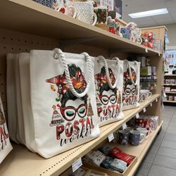 Christmas Postal Worker Canvas Tote Bag 