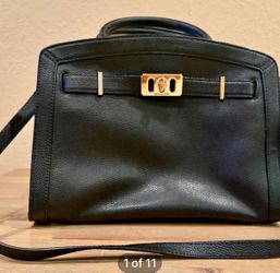 Michael Kors Black Leather Satchel Handbag