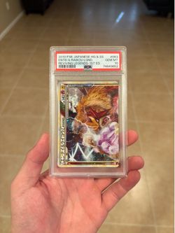Pokemon JP entei and raikou legends 1st ed top half PSA 10