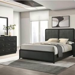 New bedroom set (6 pieces): bed frame, dresser, mirror, nightstand, mattress box spring. Financing available for $50 down when you finance Delivery or