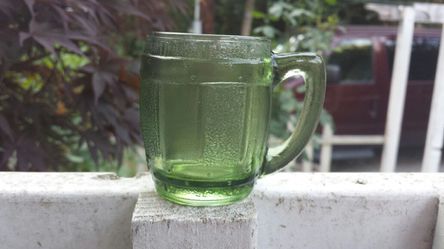 Vintage green barrel shot glass