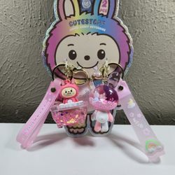 2-pack set of Cutesters Liquid Shaky Keychains NEW