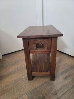 Acacia Wood Night Stand Side Table