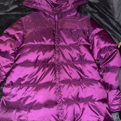 Crazy 8 Girls Purple Hooded Puffer Jacket Size 7/8