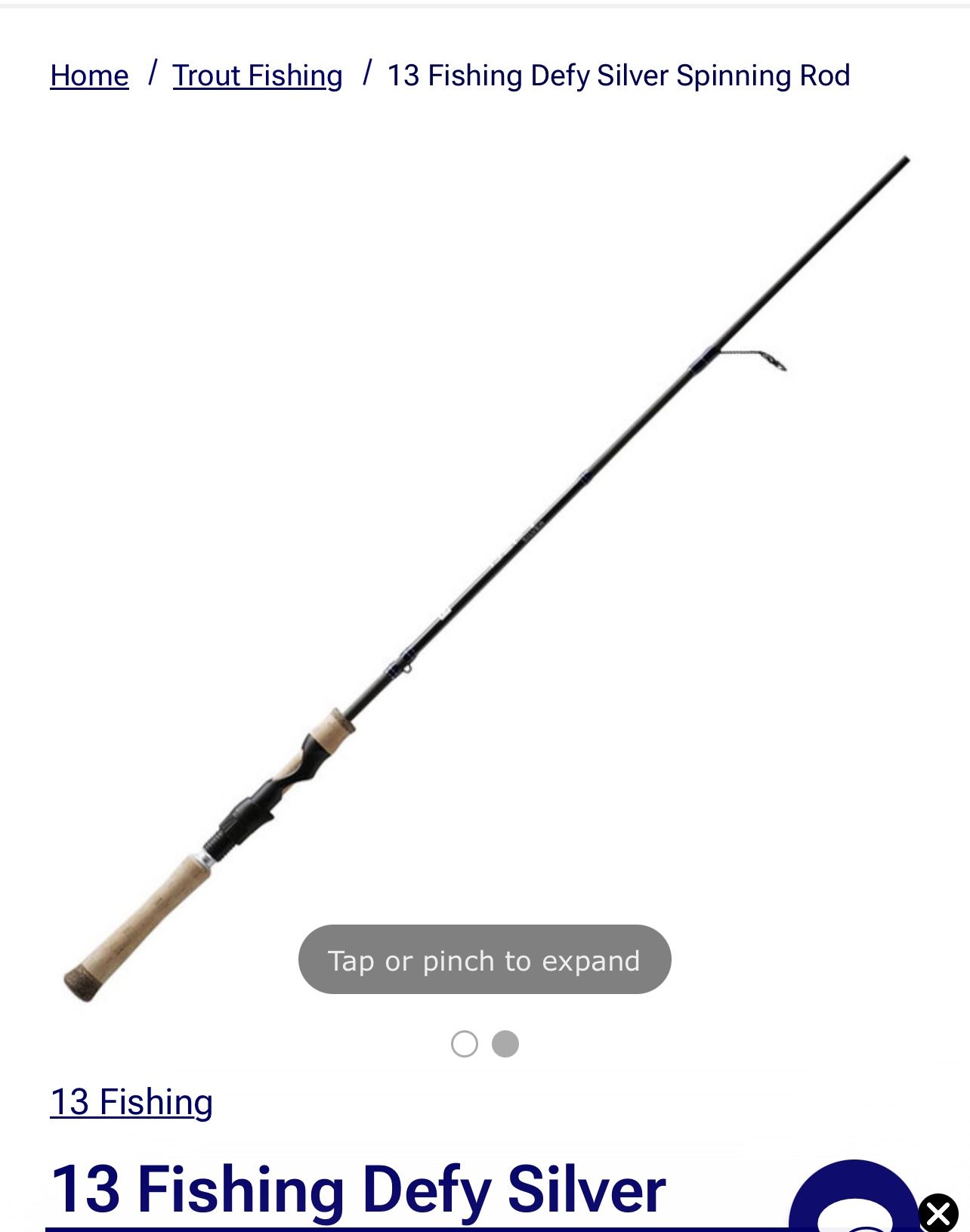 13 Defy Silver ultra Light Rod