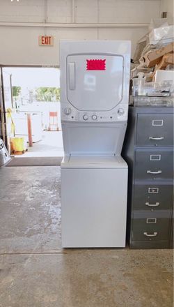 LIKE NEW 24” Small GE White Washer & Gas Dryer Stackable