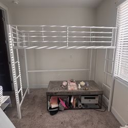 White Twin Loft Bed