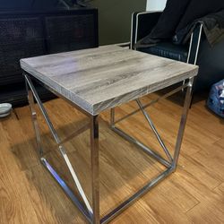 Side Table with Chrome Frame