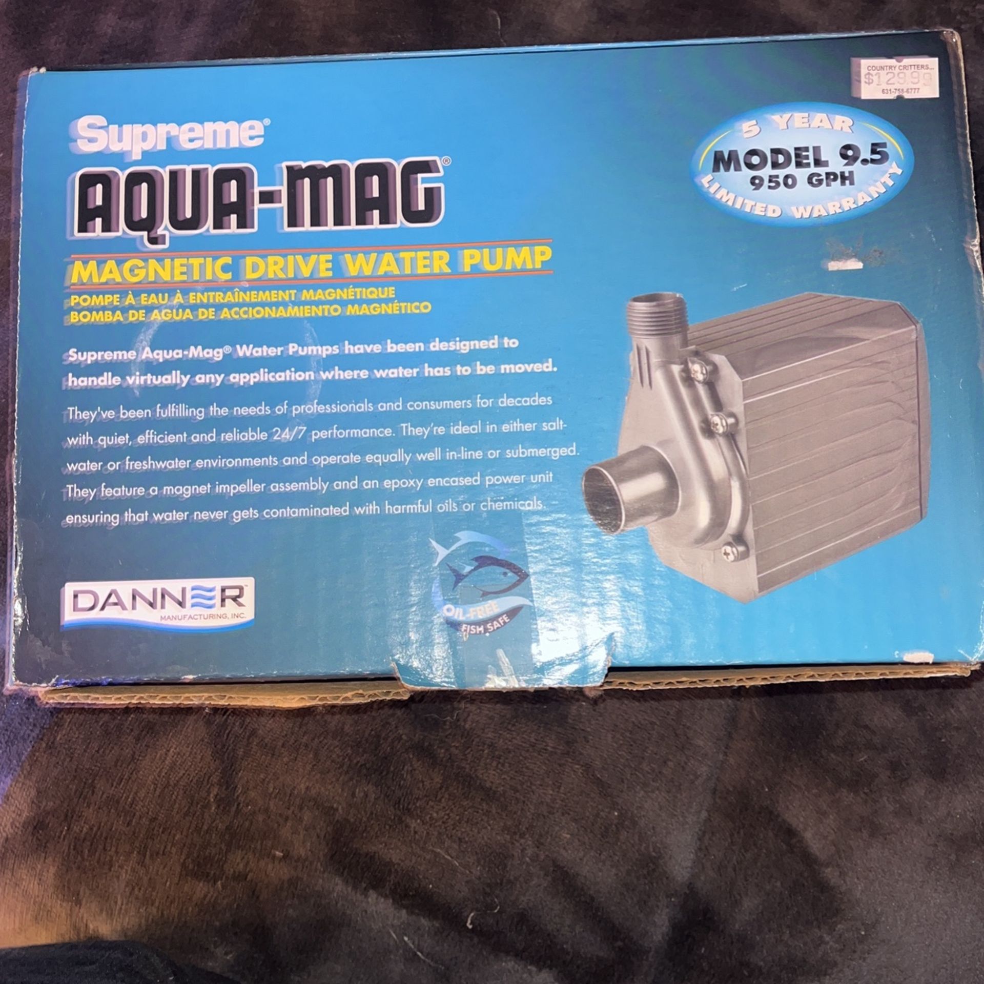 Aqua mag Magnetic Water Pump Model 9.5 