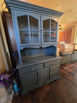 Colonial Blue Vintage China Hutch