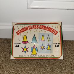 Vintage Stained Glass Ornaments 11 See Through Decorations Christmas Holidays