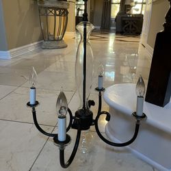 Black and Clear Glass Chandelier 