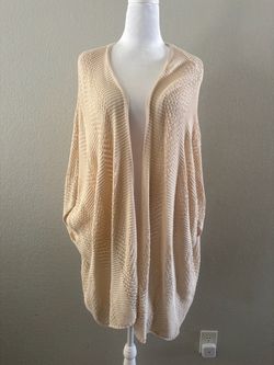 Cream Knit Open Front shall