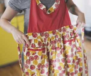 Retro Pink Grapefruit Antropologie Halter Apron