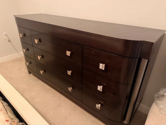 large 9-drawer contemporary/dark espresso dresser or credenza