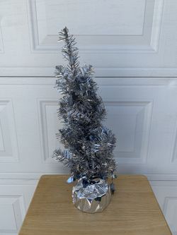 Silver Pre-Lit Christmas Tree