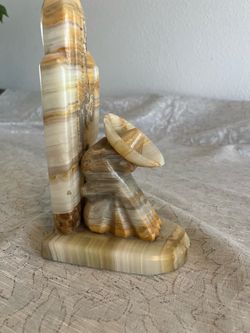 Vintage Onyx Stone Mexican Sombrero “Siesta” Bookend
