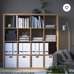 IKEA KALLAX Shelf unit, Walnut  Effect Light Gray, 57 7/8x57 5/8 "