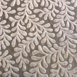 5 Yards Of Upholstery Fabric, Creamy White On Green, 54” Wide