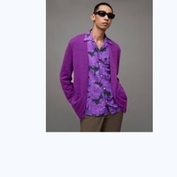 ALL SAINTS Men's Kennedy V-Neck Brushed Wool Cardigan Sweater