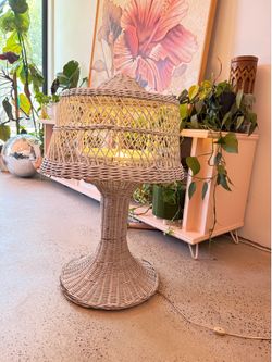 Antique Heywood Wakefield Wicker Lamp