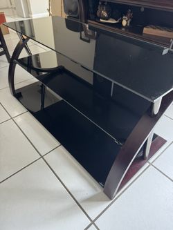Black Glass TV Stand