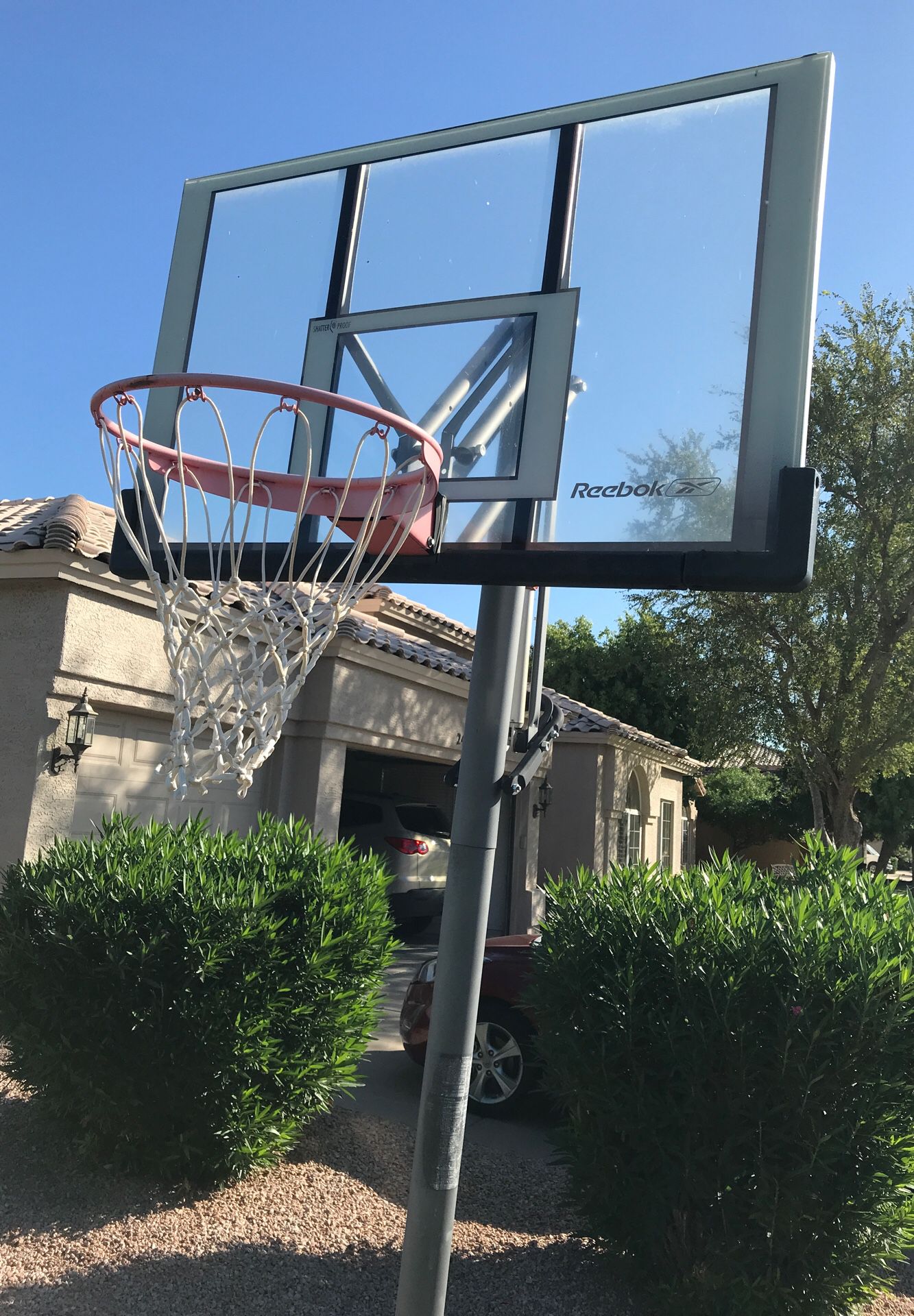 Basketball hoop adjustable and movable