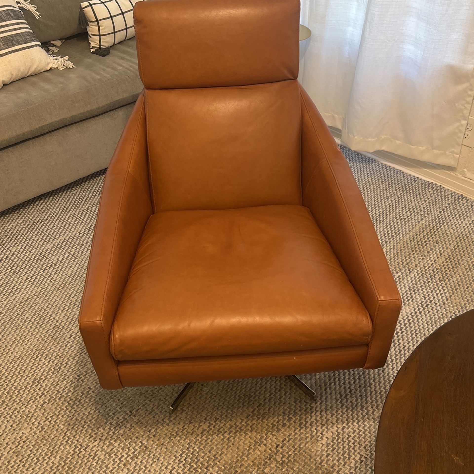 West Elm Austin Leather Swivel Chair for Sale in Austin TX OfferUp