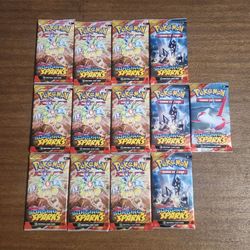 Pokemon Cards Scarlet and Violet Surging Sparks Single Booster Packs(13 Total)