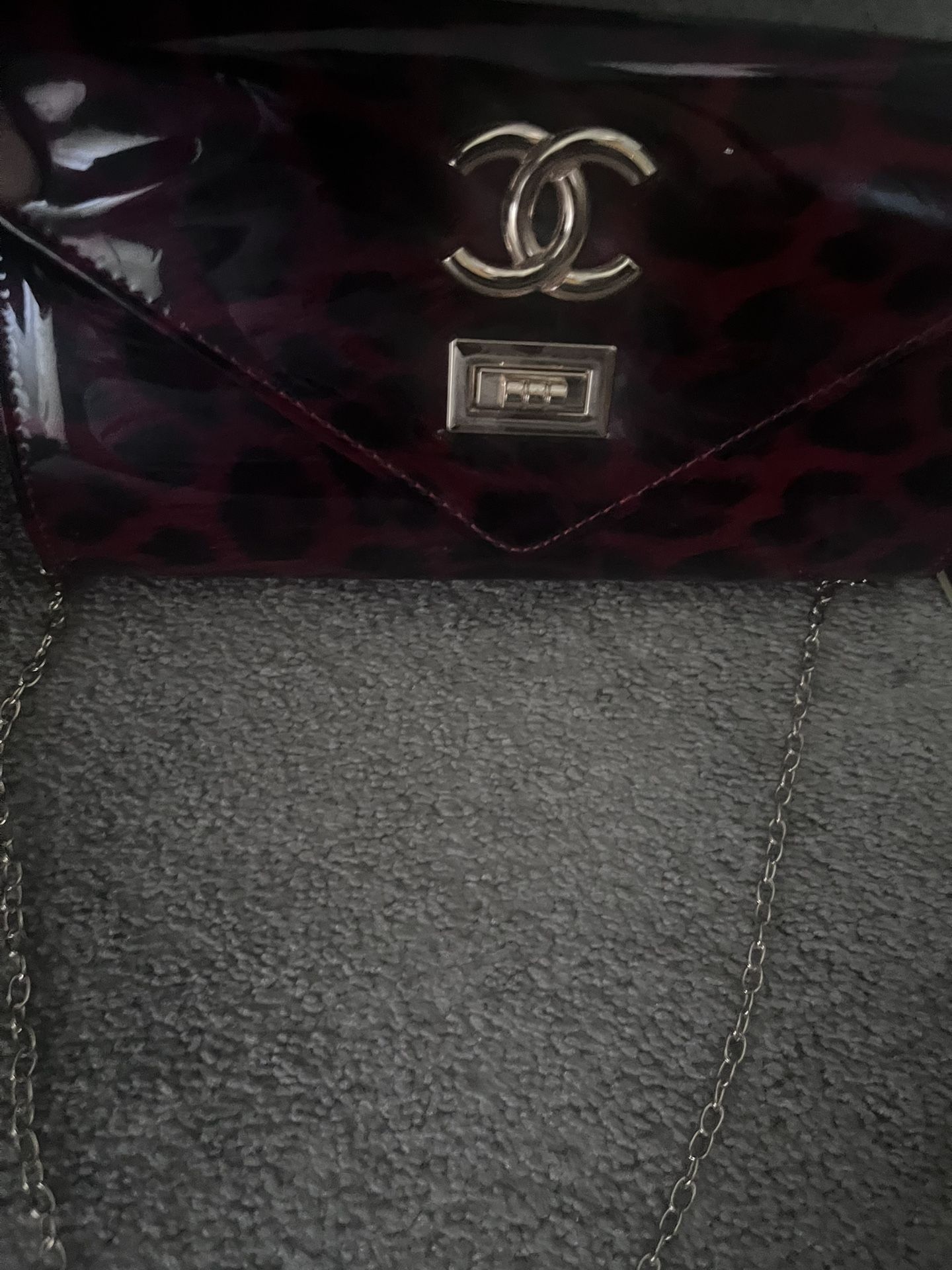 Two Bag, Gorgeous, One Red And Black Leopard Pattern Leather With Gold, The Other Black Leather