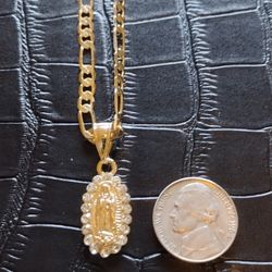 22" Religious Pendant And Chain Set 