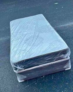 New Twin Size Mattress With Box Spring Set Innerspring Mattress 10" Twin Bed Set