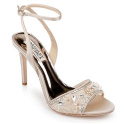 BADGLEY MISCHKA Tazana Mesh Flower Soft Pearl Nude Size 6 M