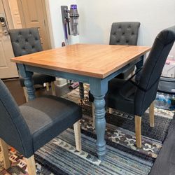 Wood Table With 4 Chairs