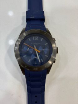 Coach Chronograph Watch Blue Rubber Strap