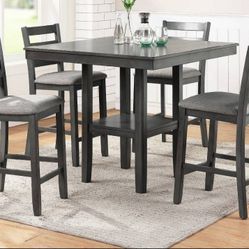 Brand New Grey 5pc Counter Height Dining Table Set