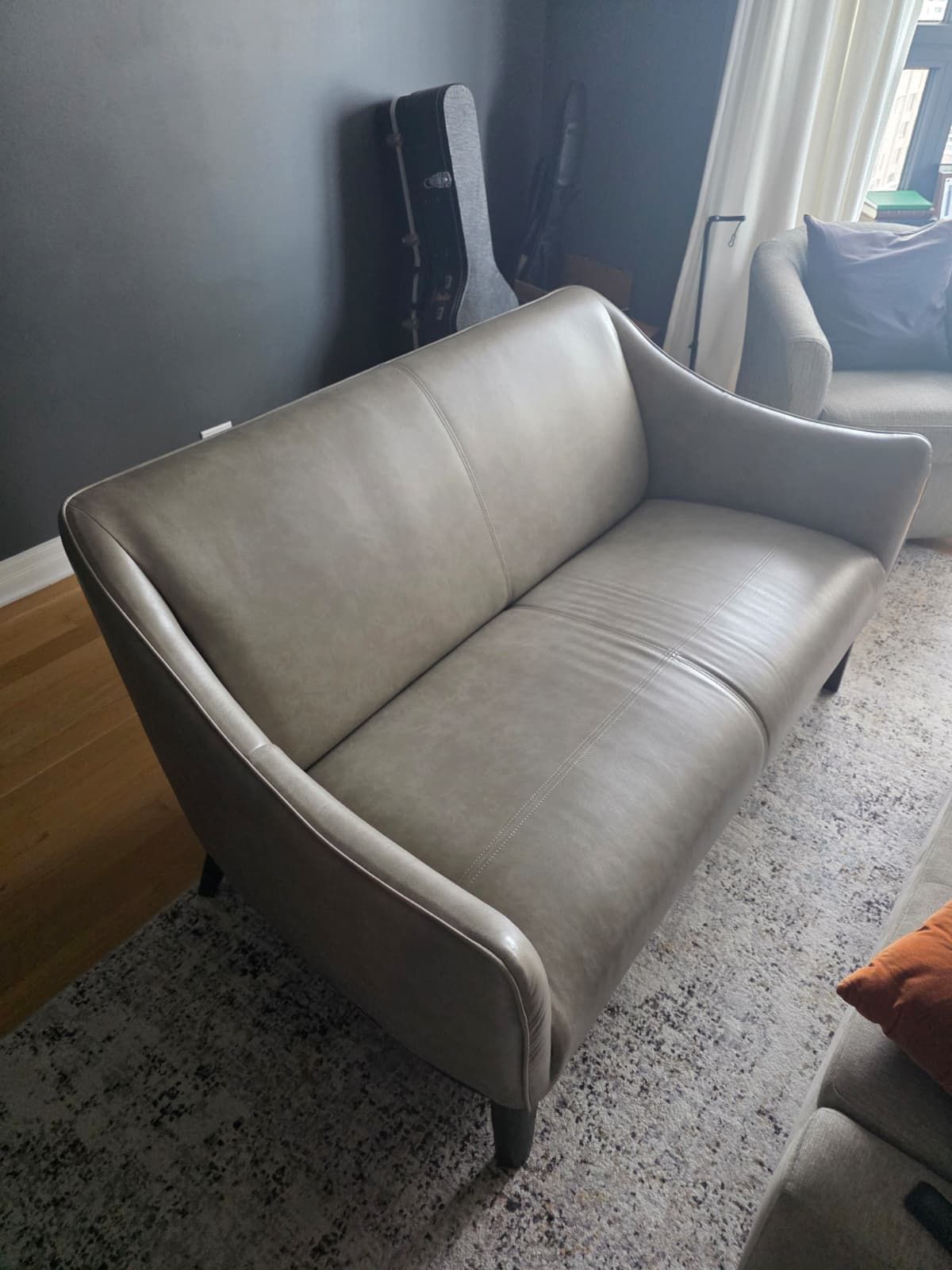 Leather Gray Couch