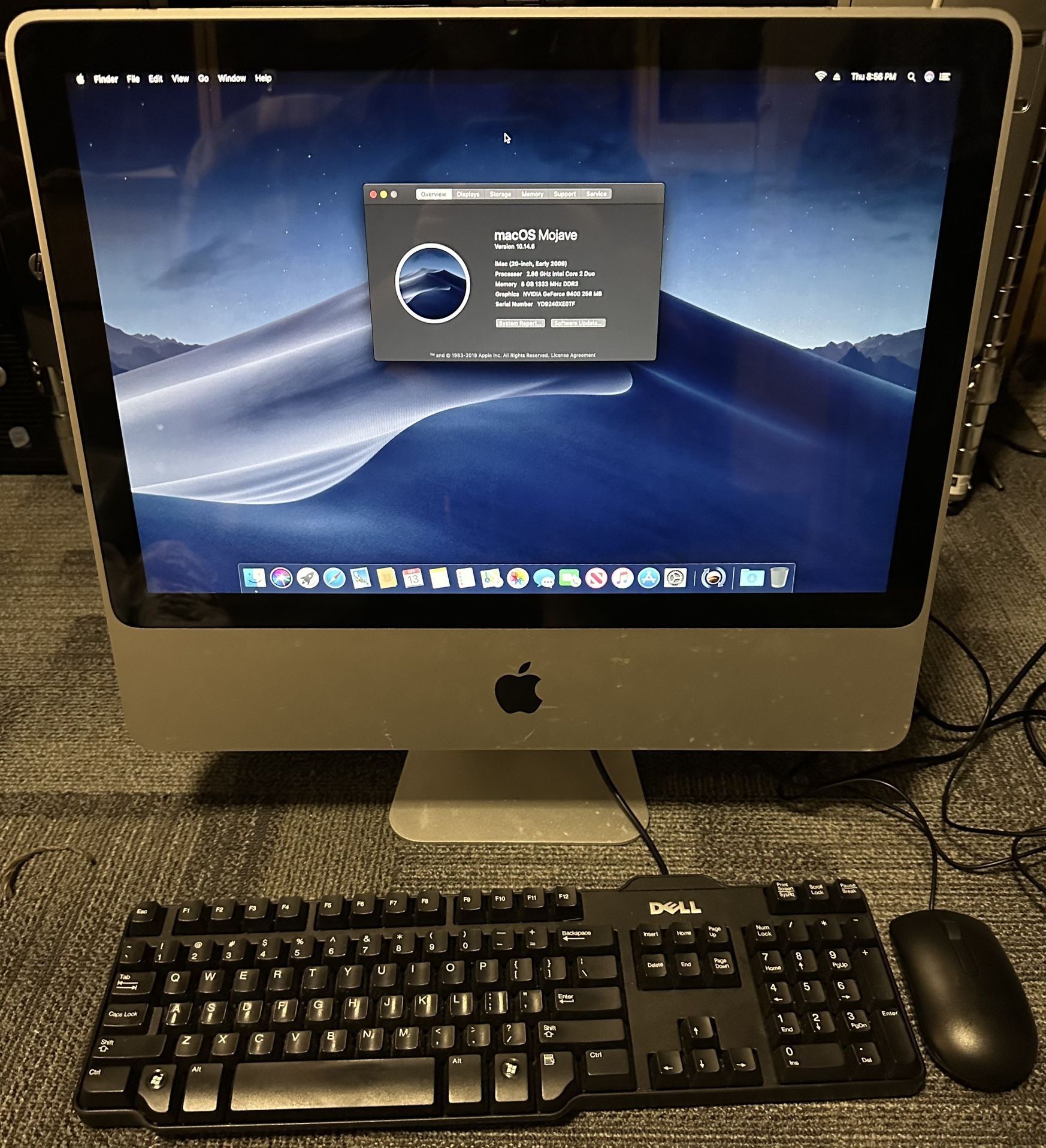 Apple iMac 20 inch (Mac os Mojave, 500GB HDD, 8G  RAM) W/ hookups