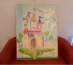 Fairytale princess castle canvas painting