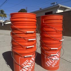 The Home Depot (5 Gallon) Orange Homer Bucket Rigid HDPE plastic  Lot 10