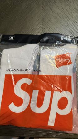 white supreme socks