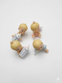 Miniature Baby Figurine Set with Bottles