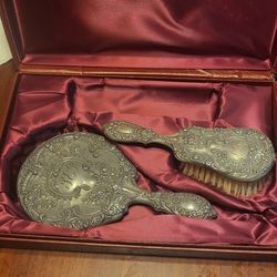 Antique Brush And Mirror   Gorham Silver