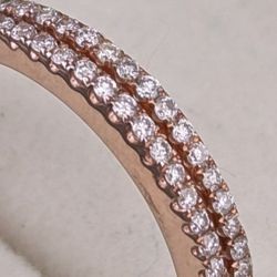 💍14K Rose Gold Double Row Diamond 💎.25CT Band Ring